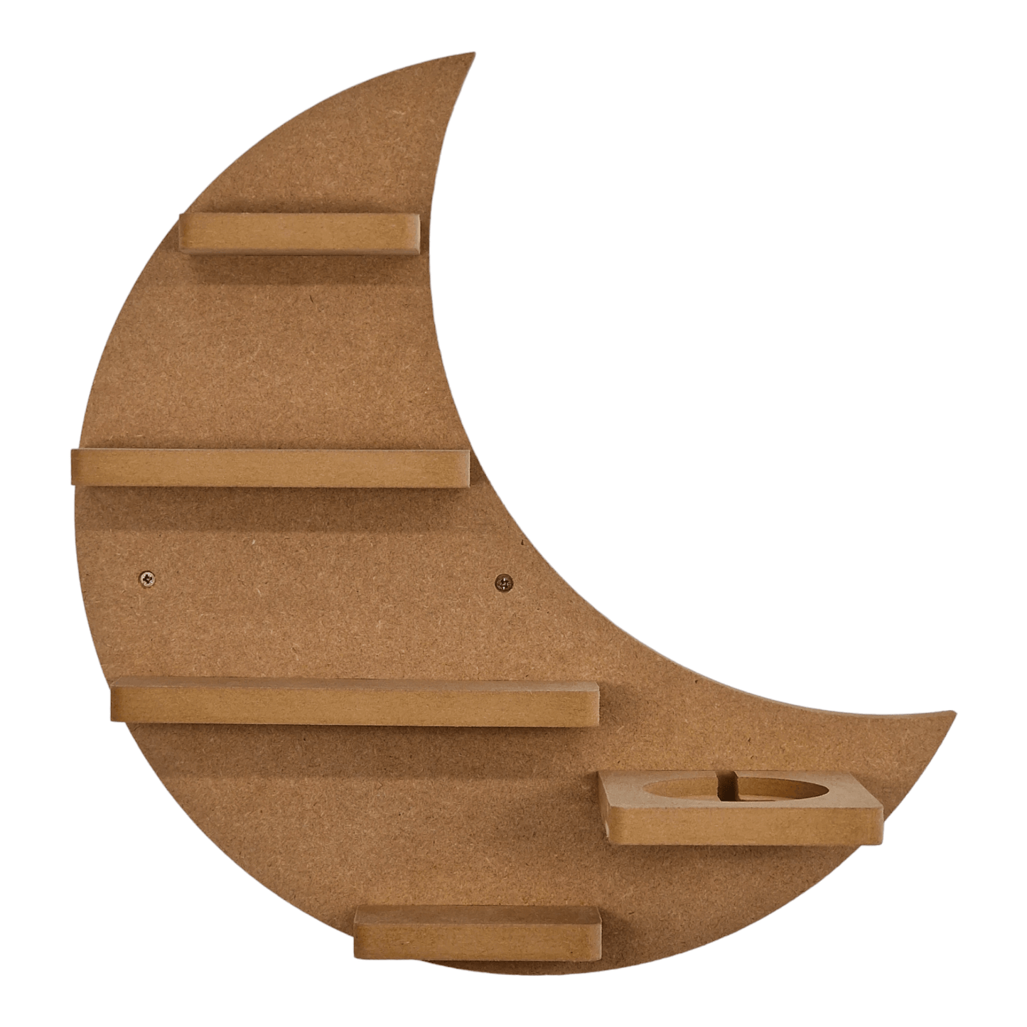 Crescent Moon shaped display shelf for Toniebox, featuring one large MDF shelves for Tonie figure and box storage.