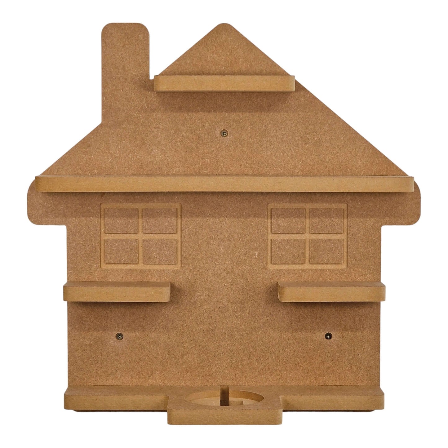 House shaped display shelf for Toniebox, featuring one large MDF shelf for Tonie figure and box storage.