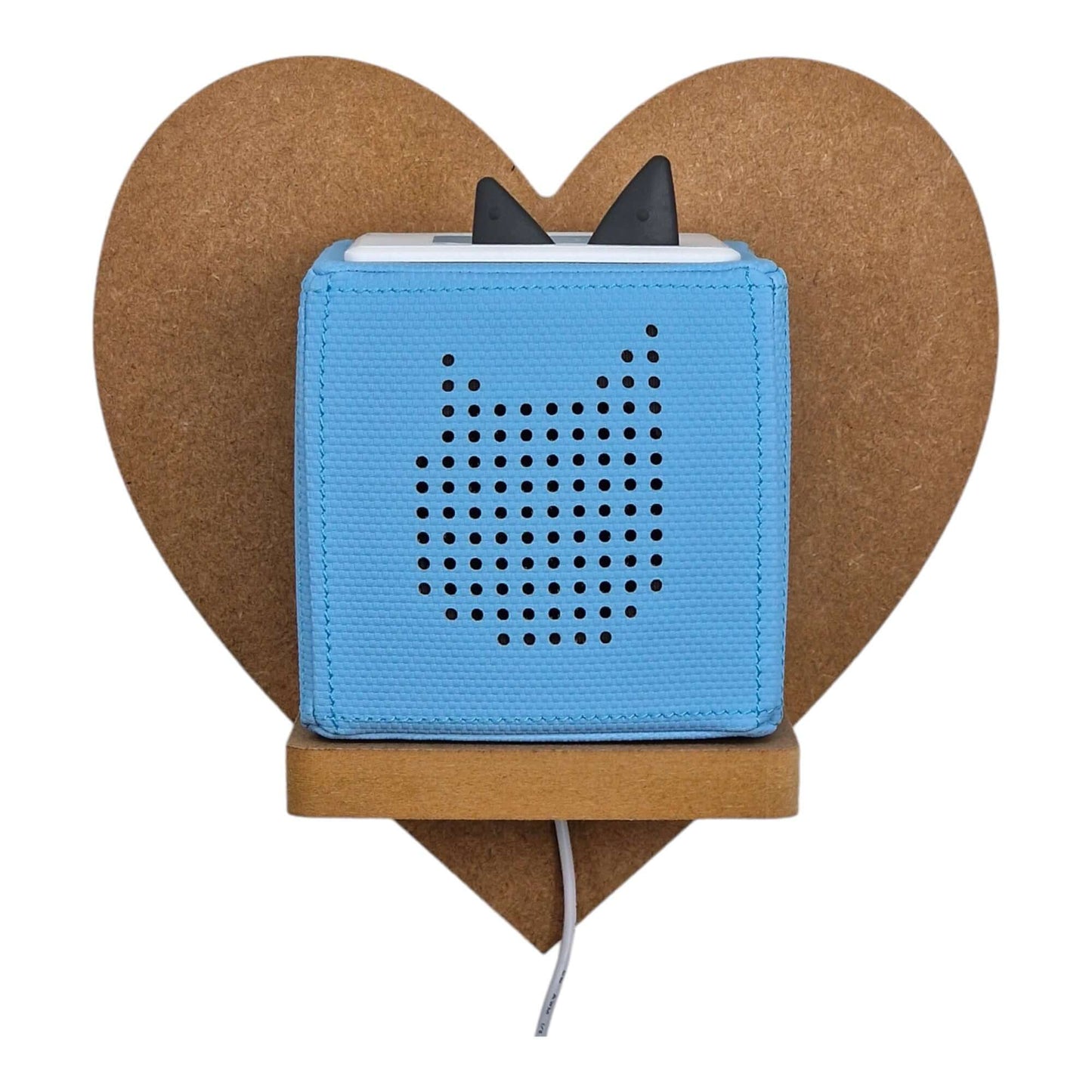 Heart shaped display shelf for Toniebox, featuring one large MDF bracket for Tonie box storage.