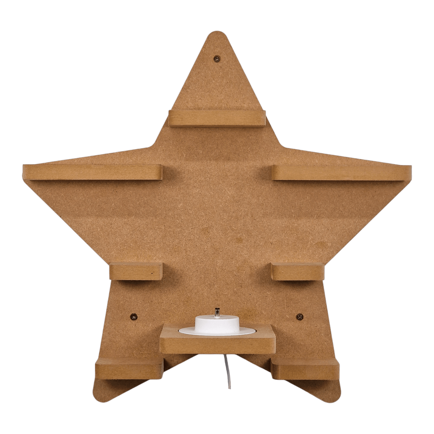 Star shaped display shelf for Toniebox, featuring one large MDF shelf for Tonie figure and box storage.