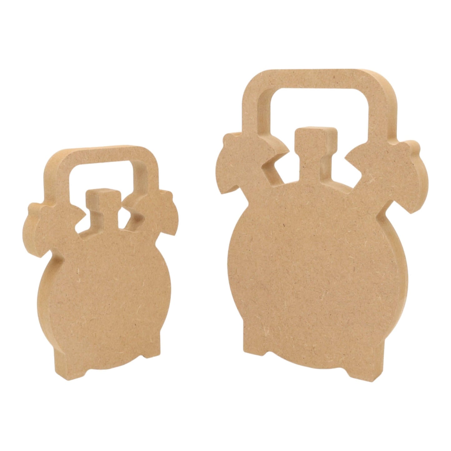 CNC routed freestanding alarm clock shapes made from MDF, quality craft shapes for DIY projects.