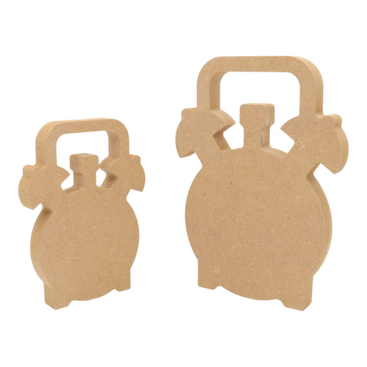 CNC routed freestanding alarm clock shapes made from MDF, quality craft shapes for DIY projects.