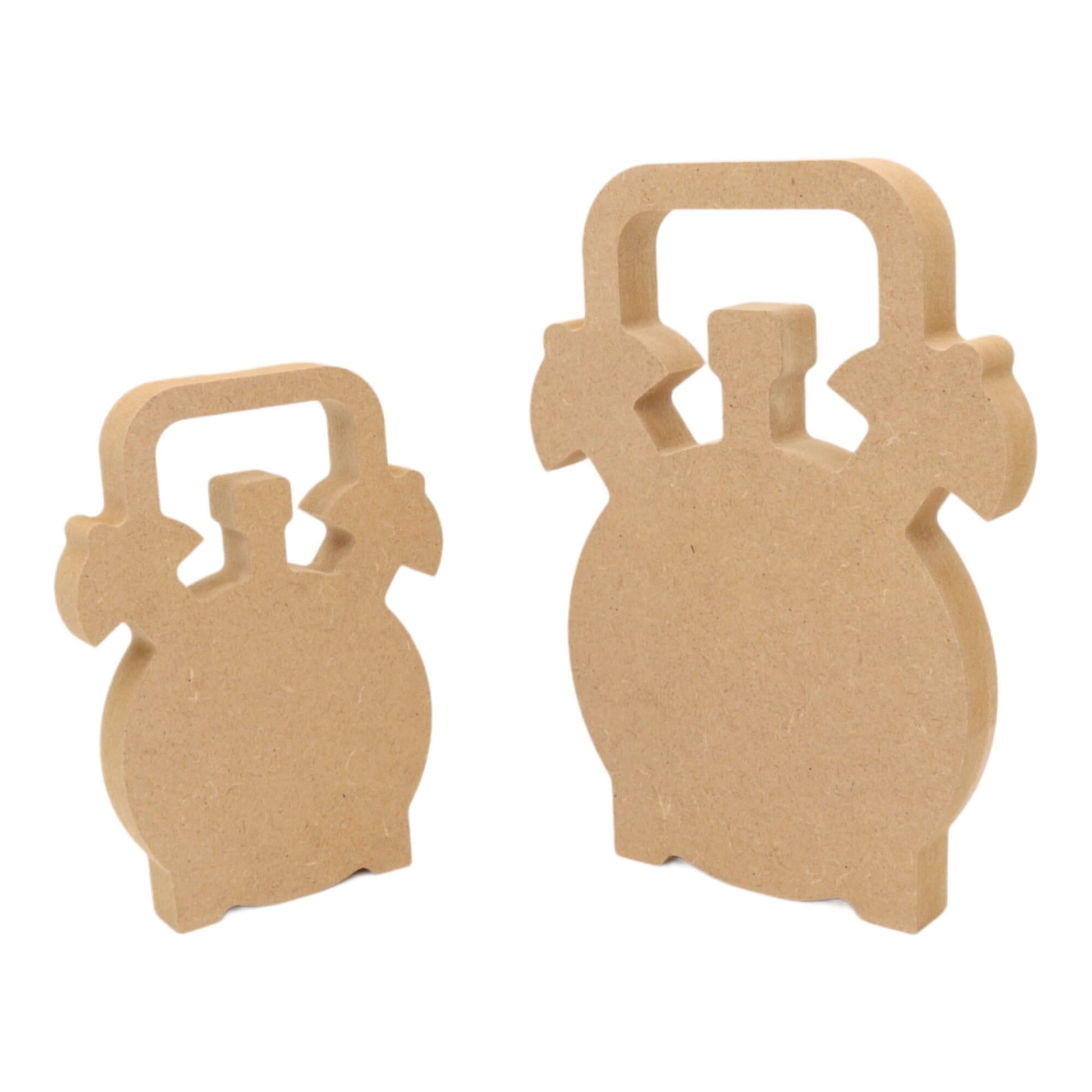 CNC routed freestanding alarm clock shapes made from MDF, quality craft shapes for DIY projects.