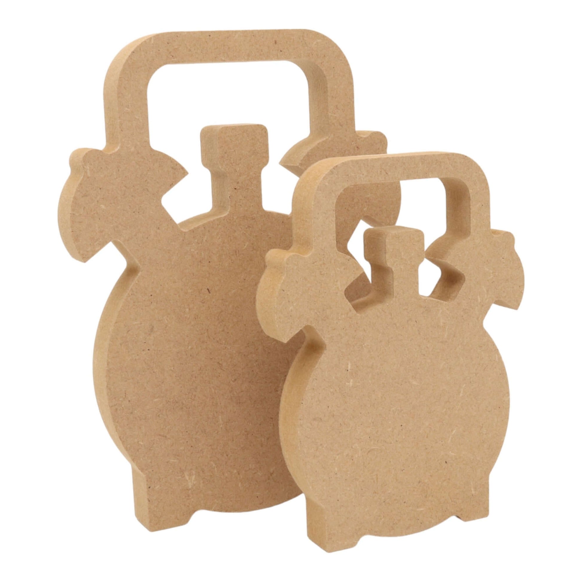 CNC routed freestanding alarm clock shapes made from MDF, quality craft shapes for DIY projects.