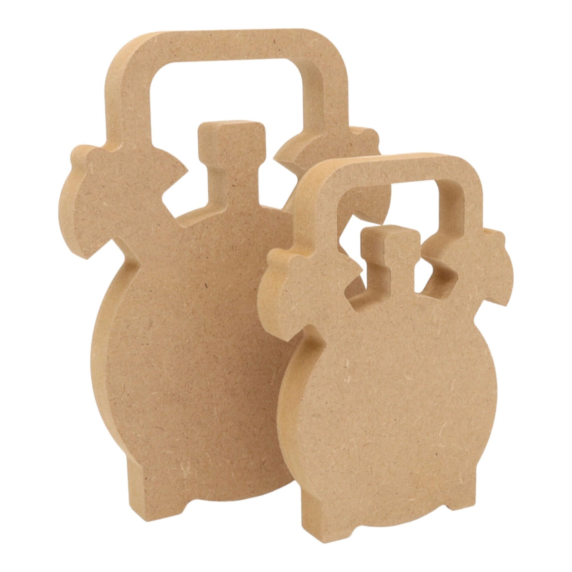 CNC routed freestanding alarm clock shapes made from MDF, quality craft shapes for DIY projects.