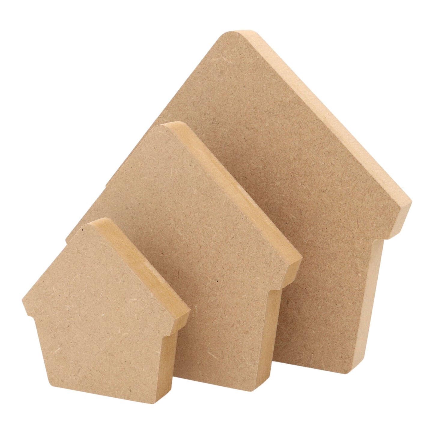 CNC routed freestanding bird house shapes made from MDF, quality craft shapes for DIY projects.