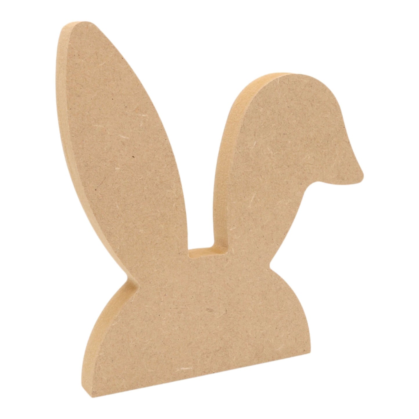 CNC routed freestanding folded bunny ears shapes made from MDF, quality craft shapes for DIY projects.