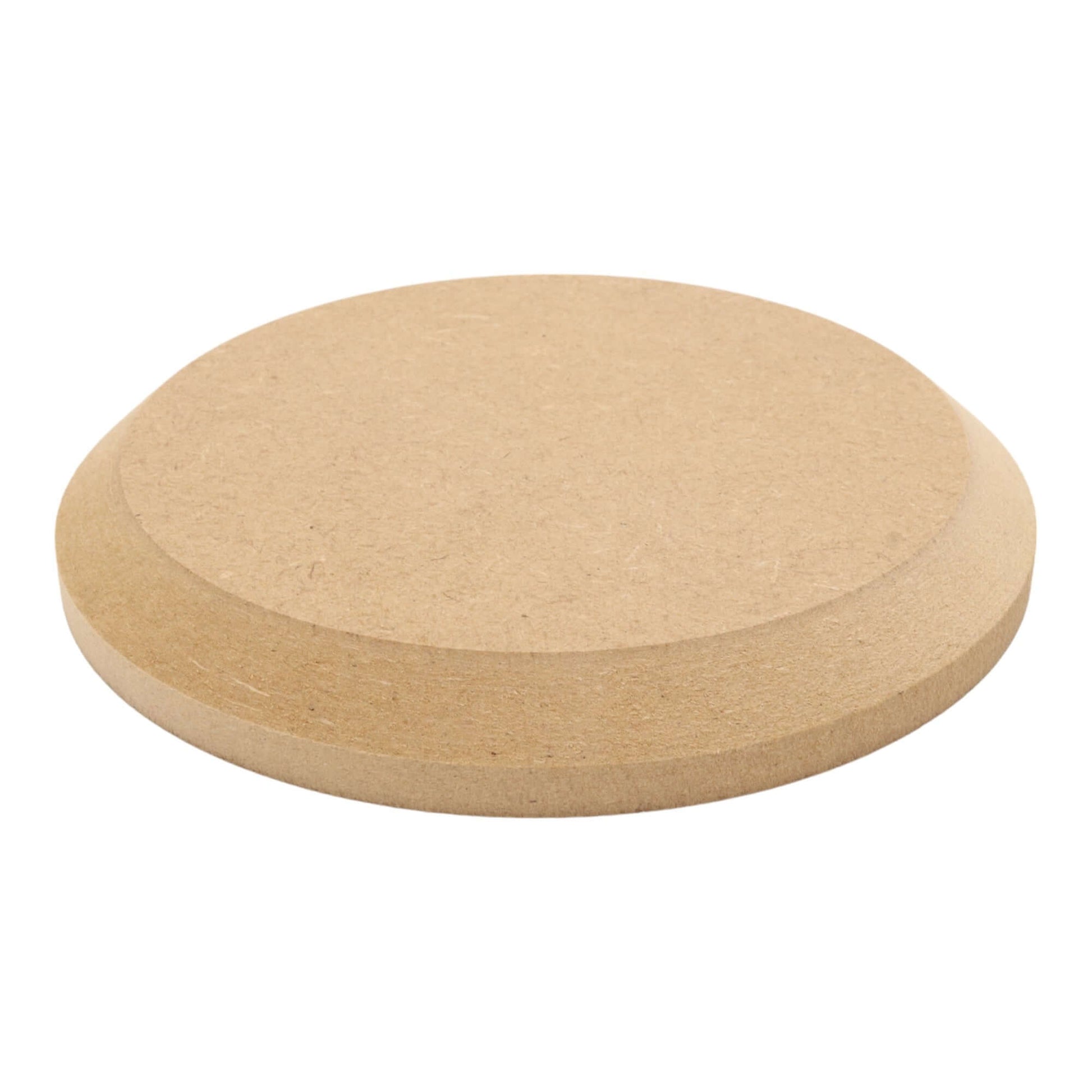 CNC routed circle shapes made from MDF with a chamfer edge, quality craft shapes for DIY projects.