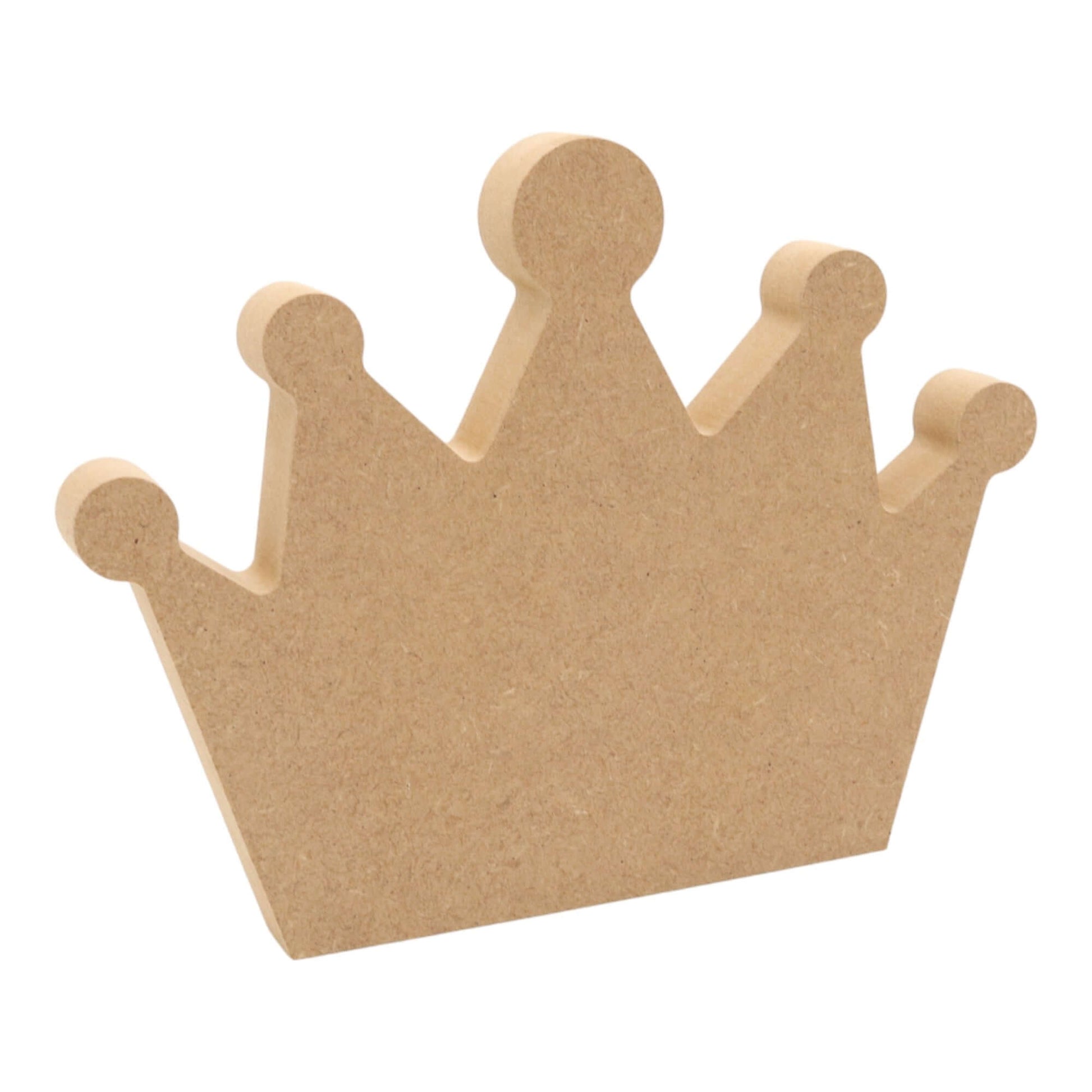 CNC routed freestanding crown shapes made from MDF, quality craft shapes for DIY projects.