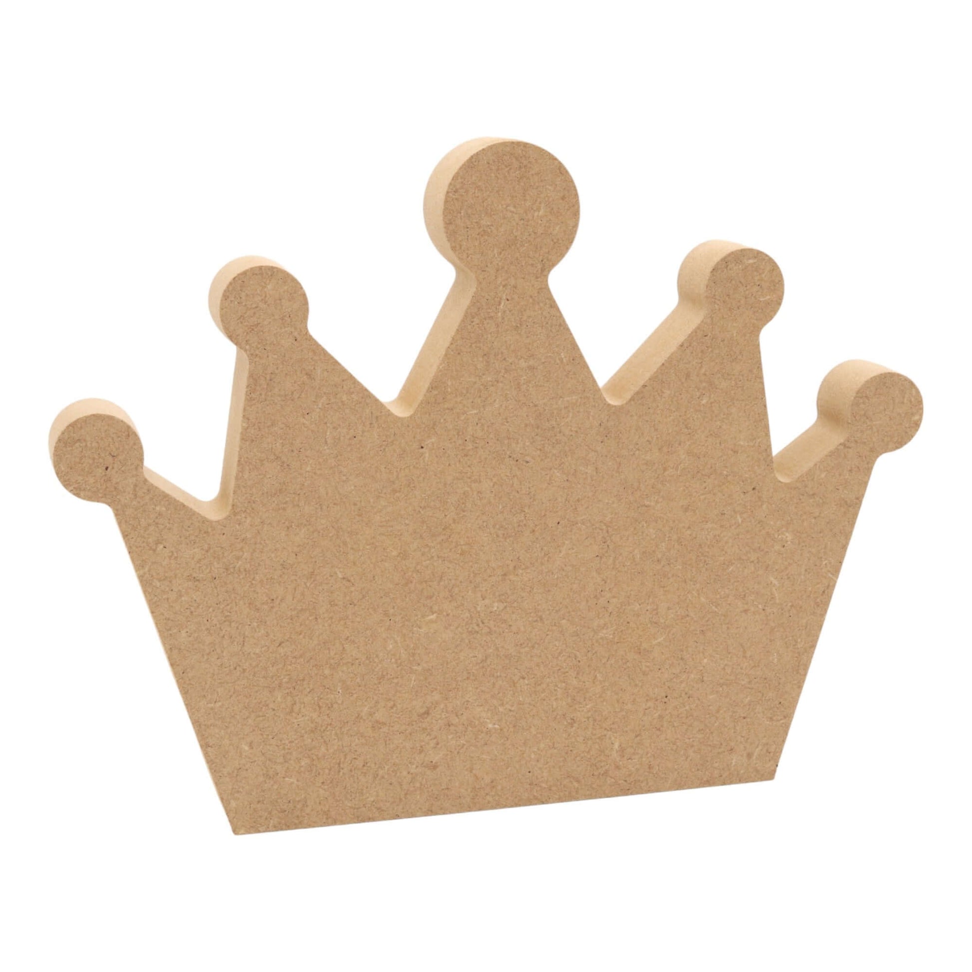 CNC routed freestanding crown shapes made from MDF, quality craft shapes for DIY projects.