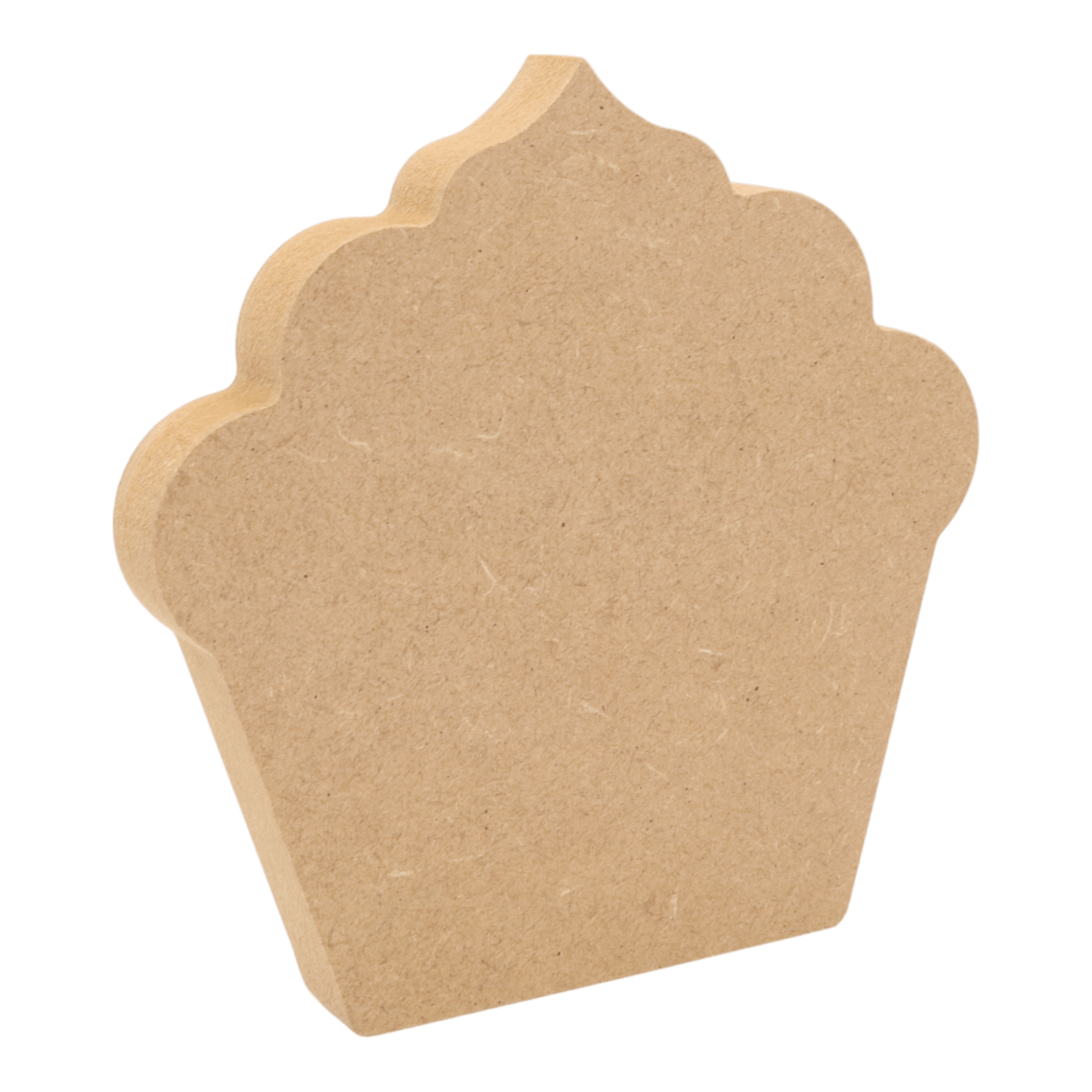 CNC routed freestanding cupcake shapes made from MDF, quality craft shapes for DIY projects.