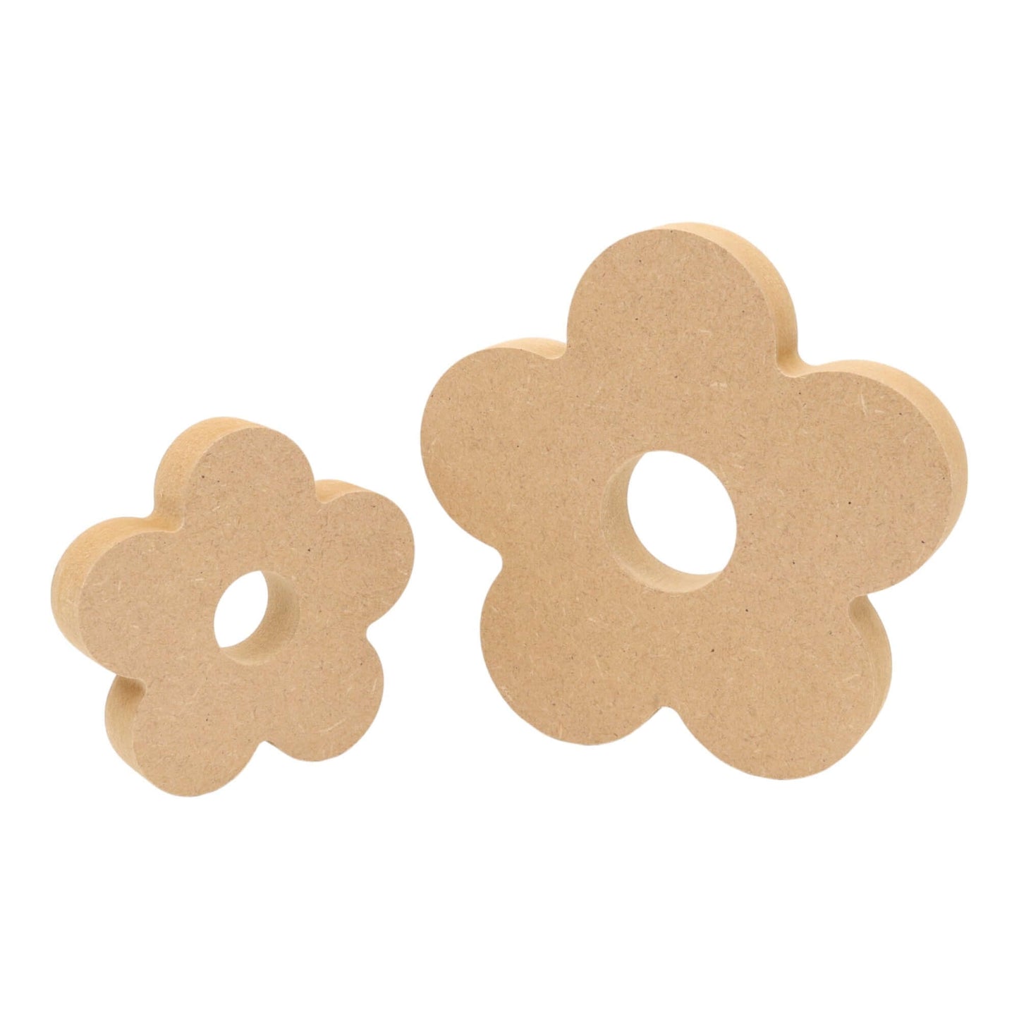 CNC routed freestanding daisy s2 shapes made from MDF, quality craft shapes for DIY projects.