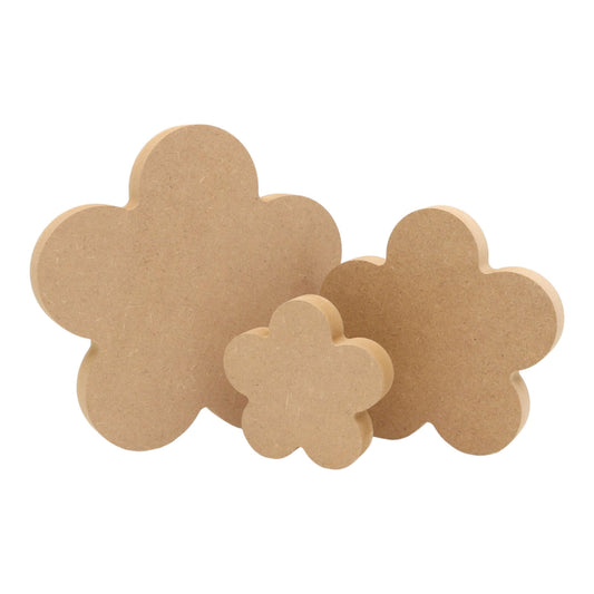 CNC routed freestanding daisy s1 shapes made from MDF, quality craft shapes for DIY projects.