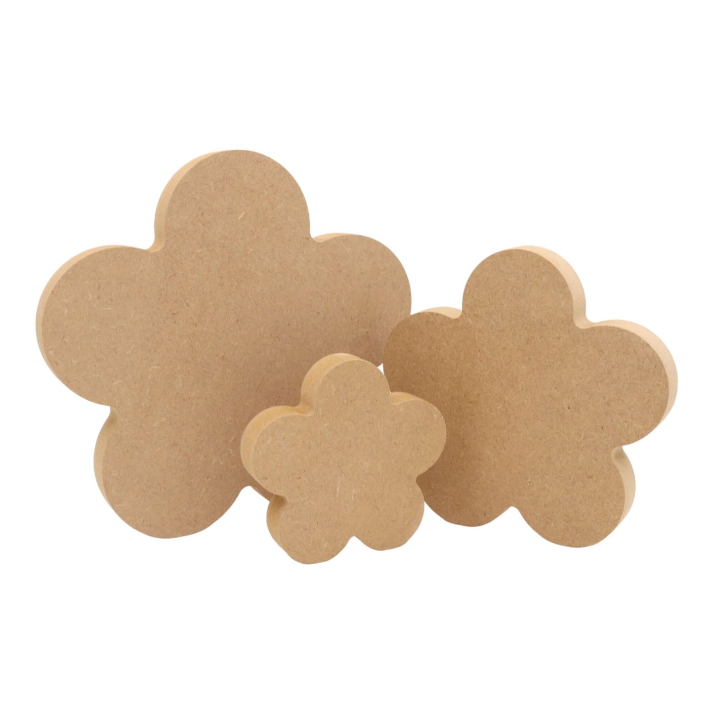 CNC routed freestanding daisy s1 shapes made from MDF, quality craft shapes for DIY projects.