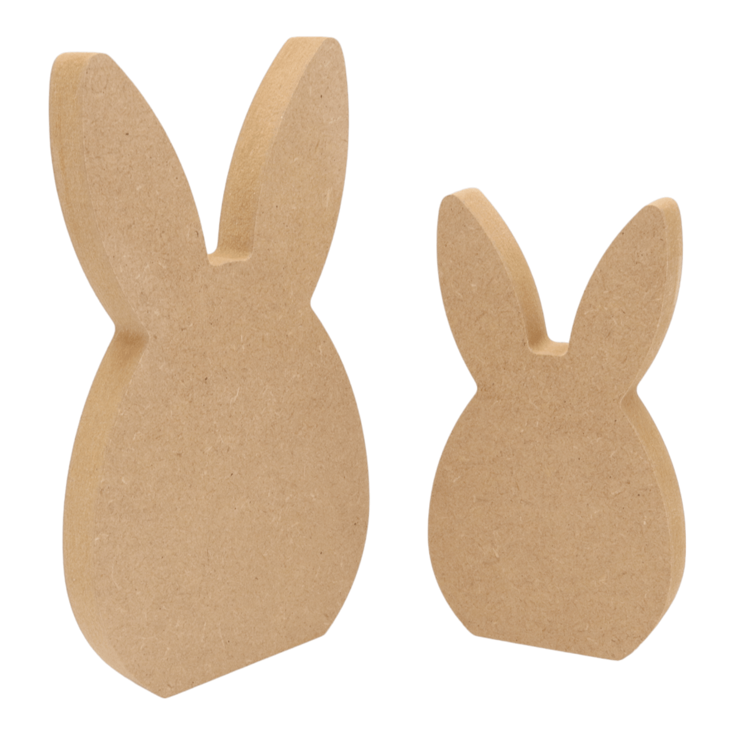 CNC routed freestanding easter egg with straight ears shapes made from MDF, quality craft shapes for DIY projects.