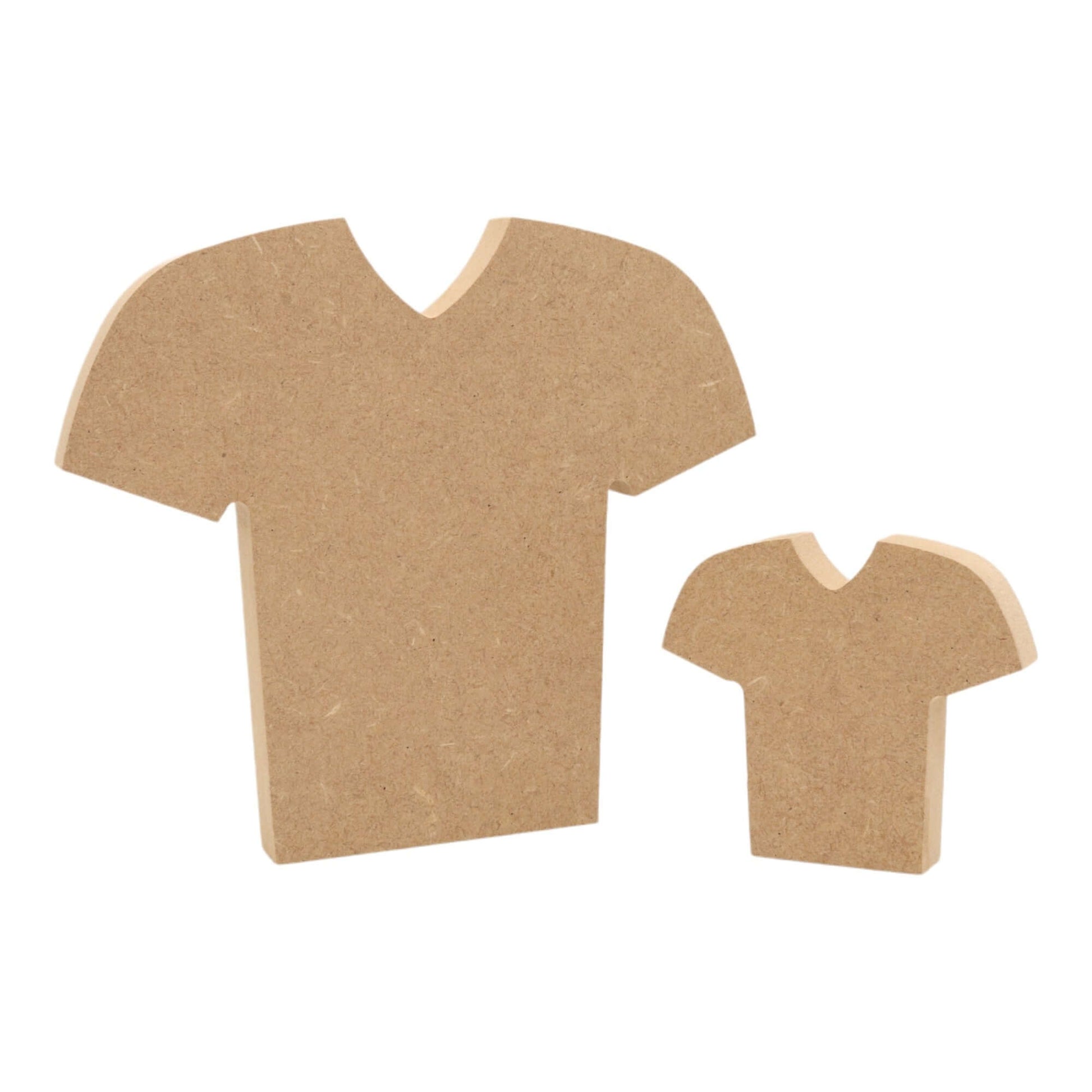 CNC routed freestanding football shirt shapes made from MDF, quality craft shapes for DIY projects.