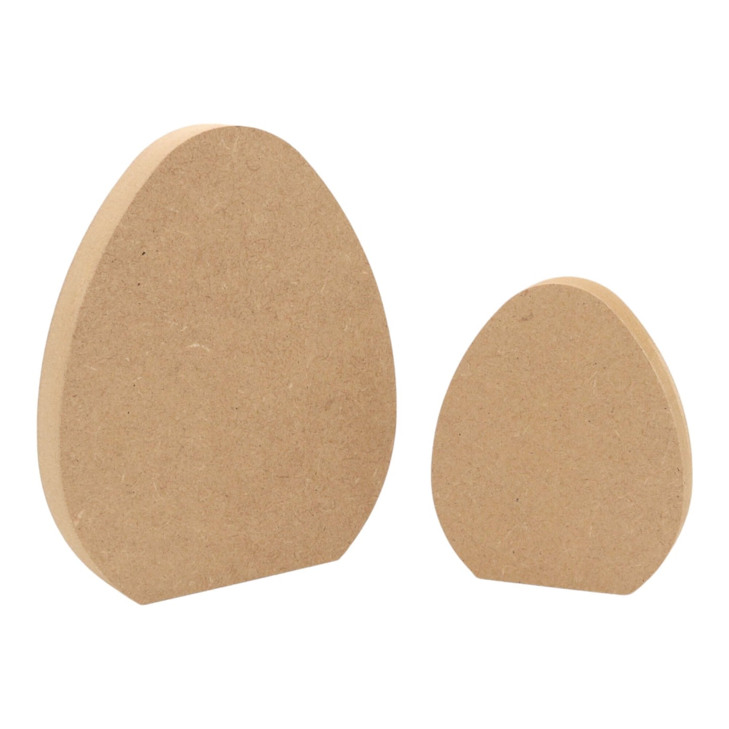 CNC routed freestanding easter egg shapes made from MDF, quality craft shapes for DIY projects.