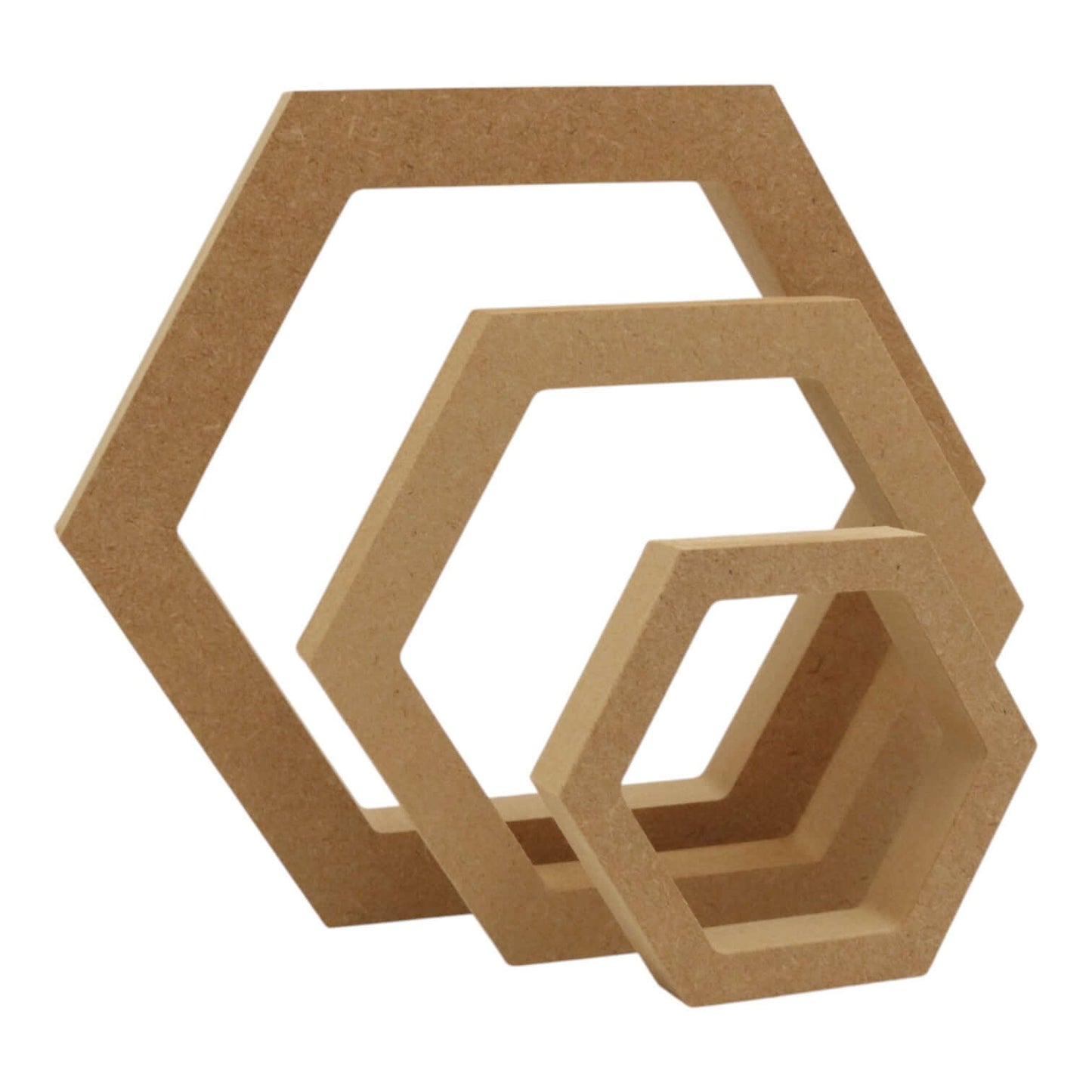 MDF Freestanding Hollow Hexagon Shape