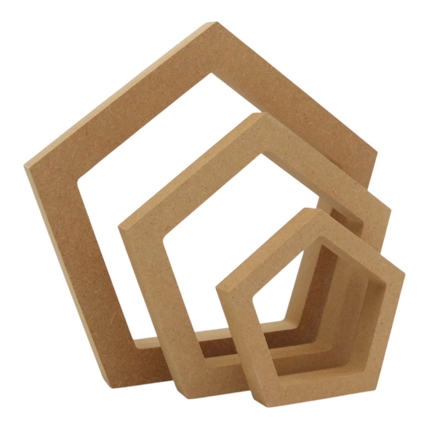 MDF Freestanding Hollow Pentagon Shape