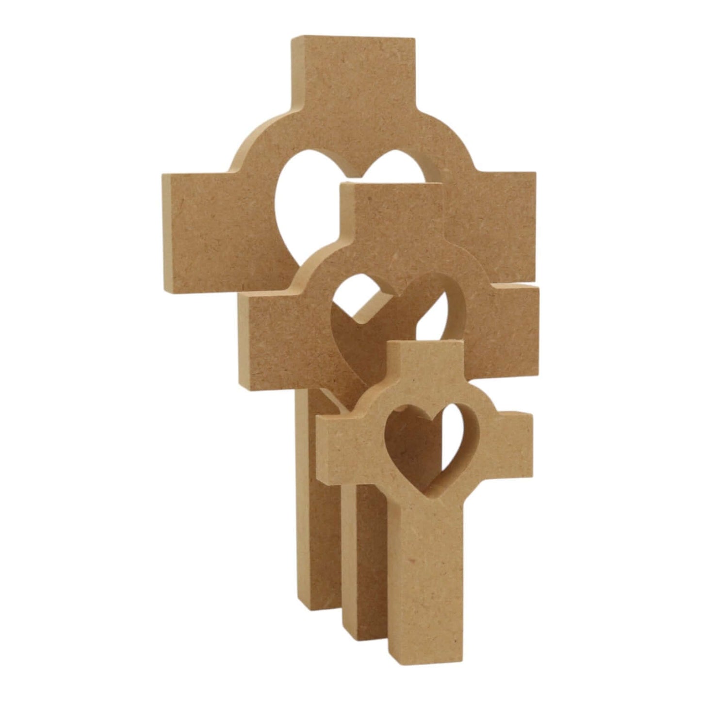 MDF Freestanding Latin Cross Heart Cutout Shape (Style 2)