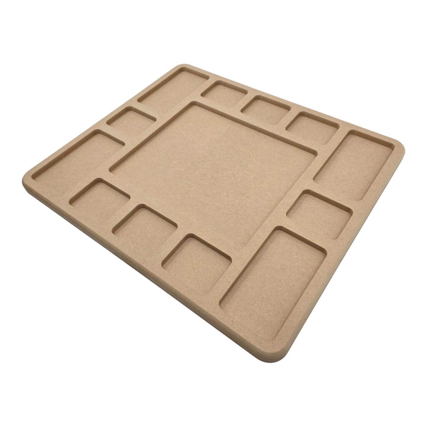 Empty LEGO Compatible Sorting & Building Tray for easy organization. Right hand view. LS7