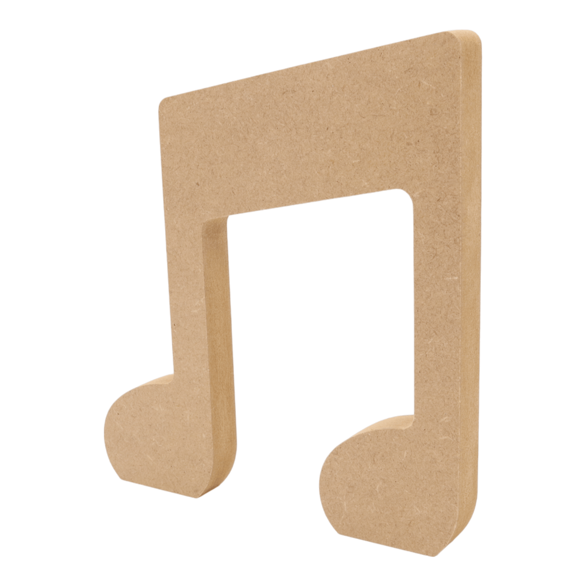 CNC routed freestanding music note shapes made from MDF, quality craft shapes for DIY projects.