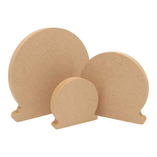 CNC routed freestanding snow globe s1 shapes made from MDF, quality craft shapes for DIY projects.
