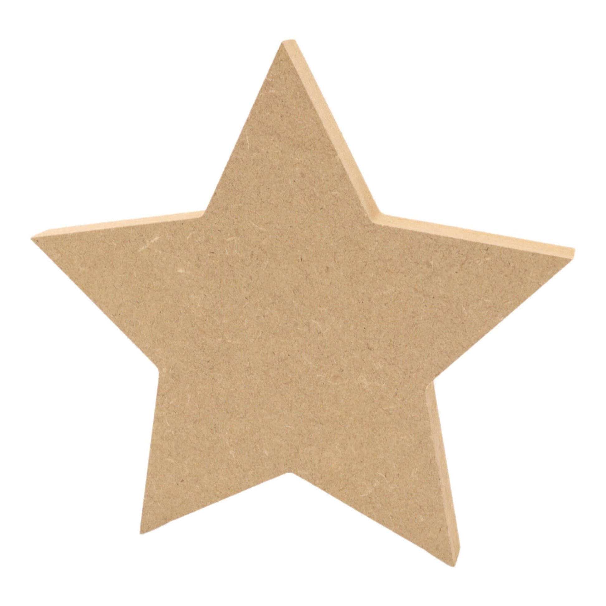 CNC routed star shapes made from MDF with a square edge, quality craft shapes for DIY projects.