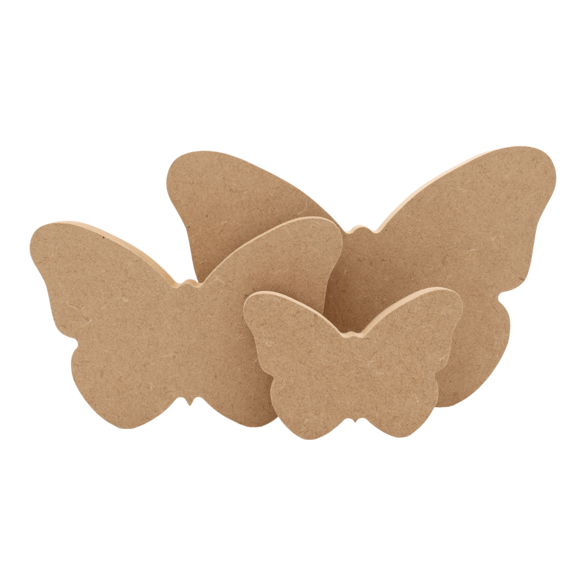 CNC routed freestanding butterfly shapes made from MDF, quality craft shapes for DIY projects.