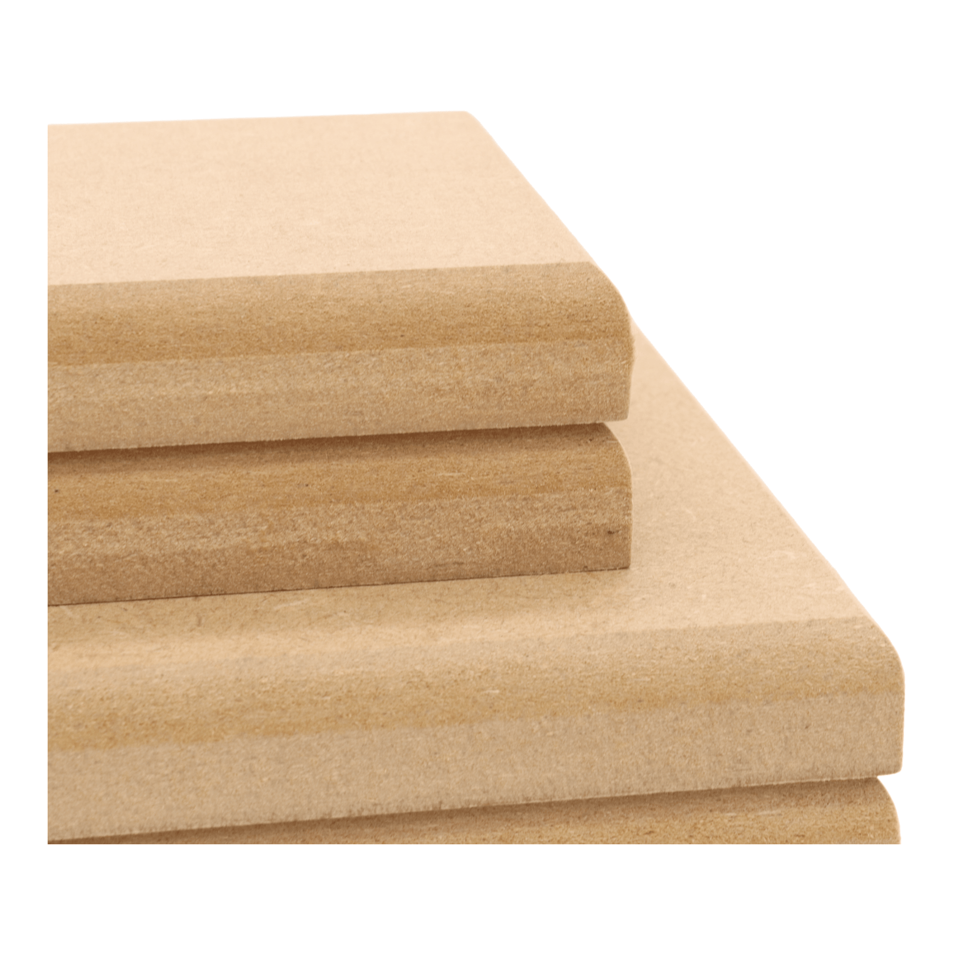 CNC routed square shapes made from MDF with a rounded edge, quality craft shapes for DIY projects.