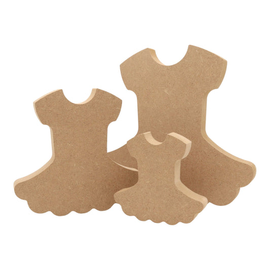 CNC routed freestanding tutu shapes made from MDF, quality craft shapes for DIY projects.