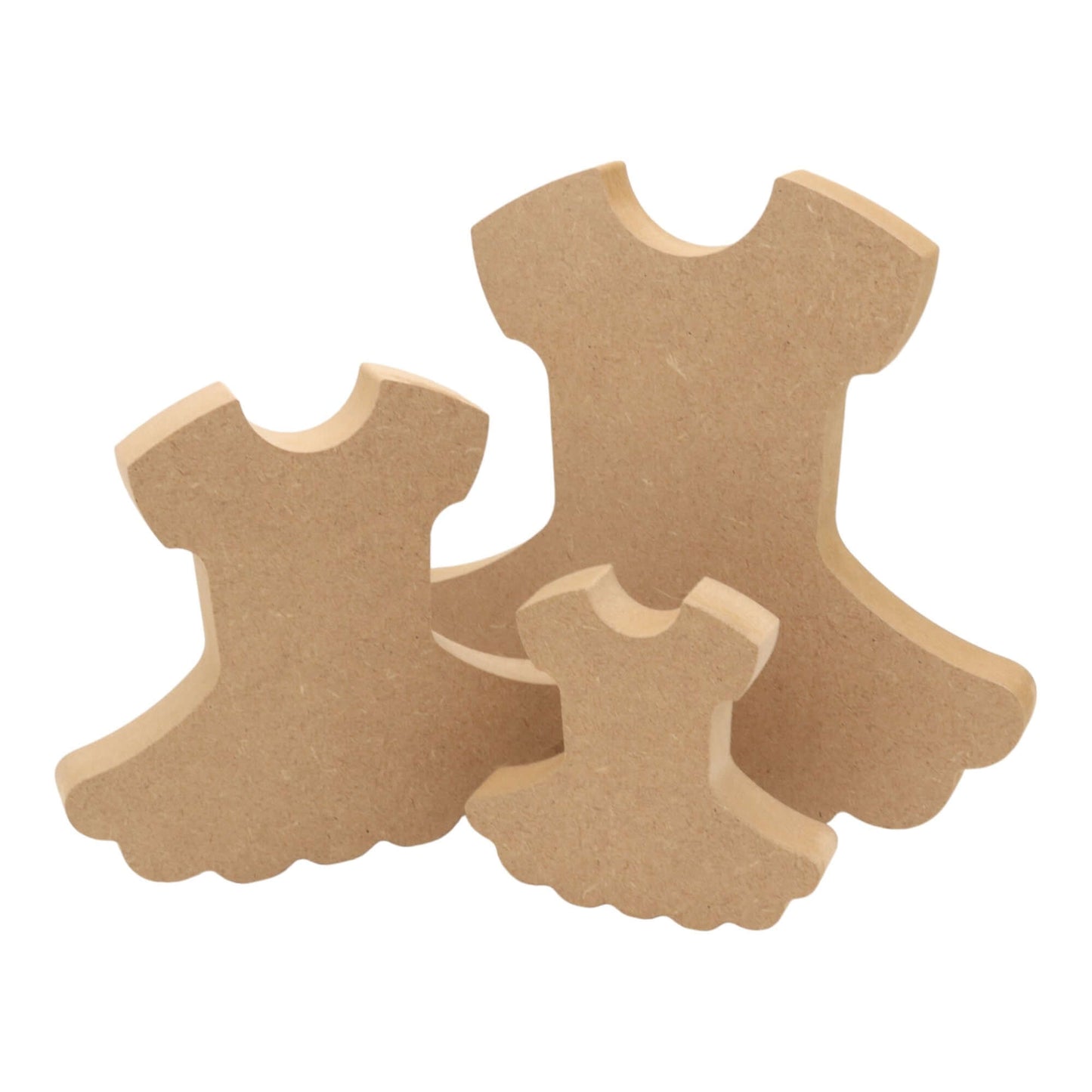 CNC routed freestanding tutu shapes made from MDF, quality craft shapes for DIY projects.