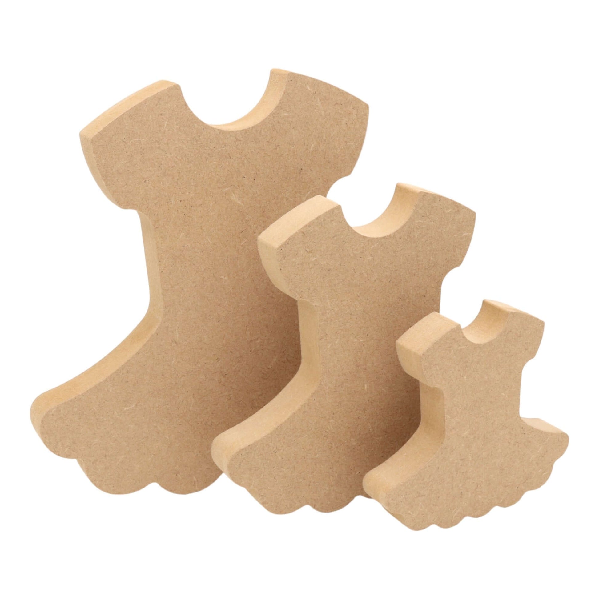 CNC routed freestanding tutu shapes made from MDF, quality craft shapes for DIY projects.