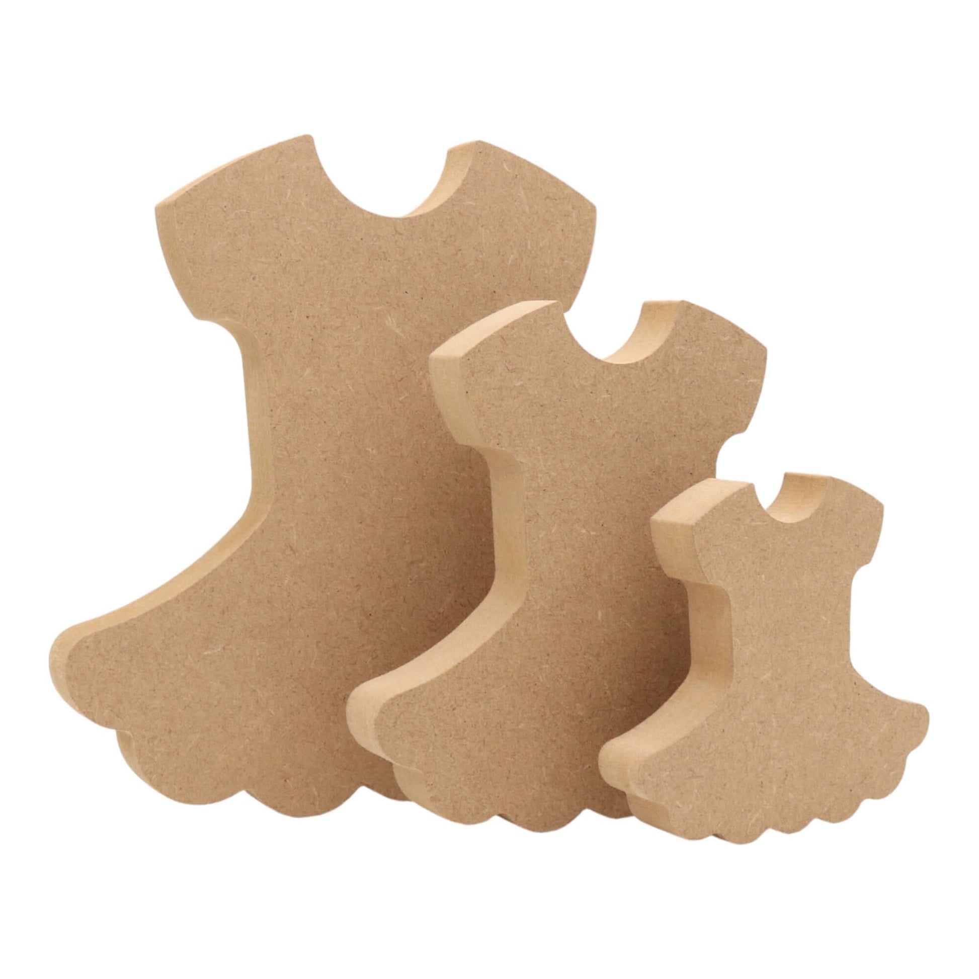 CNC routed freestanding tutu shapes made from MDF, quality craft shapes for DIY projects.