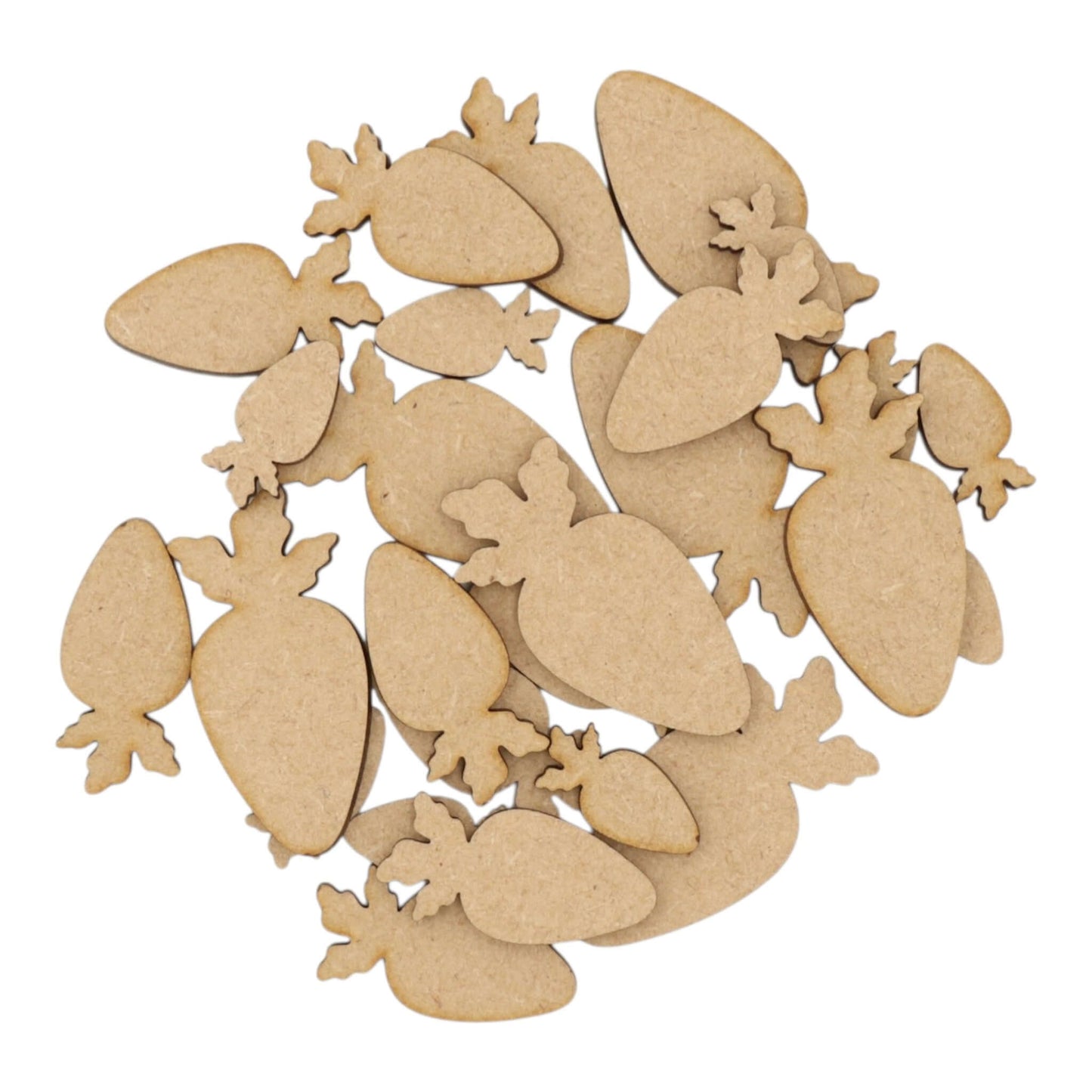 Carrot MDF Craft Shape - assorted laser-cut carrot shapes for crafting and decor