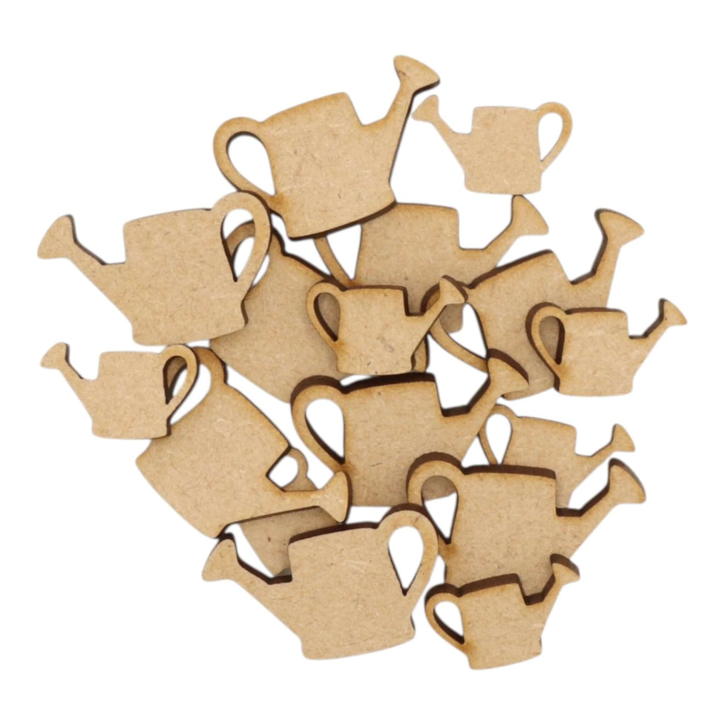 Watering Can MDF Craft Shape - a collection of laser-cut MDF watering can shapes ready for crafting and decoration.