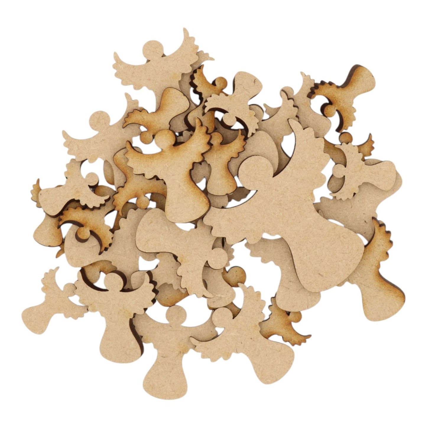Laser cut MDF angel s1 craft shapes, 3mm thick, perfect for arts & crafts projects.