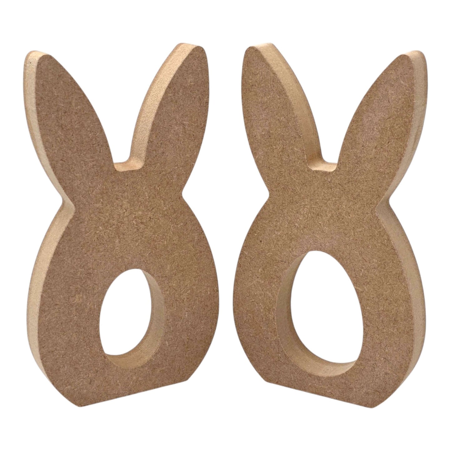 Bunny Ear Egg Holder - Straight Ears displayed with two upright bunny ears made from MDF.