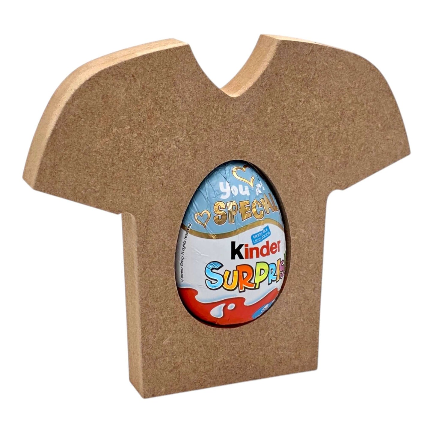 Football Shirt Egg Holder displaying a Kinder Surprise egg in a fun jersey silhouette.