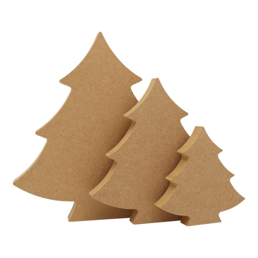 CNC routed freestanding Christmas tree s1 shapes made from MDF, quality craft shapes for DIY projects.