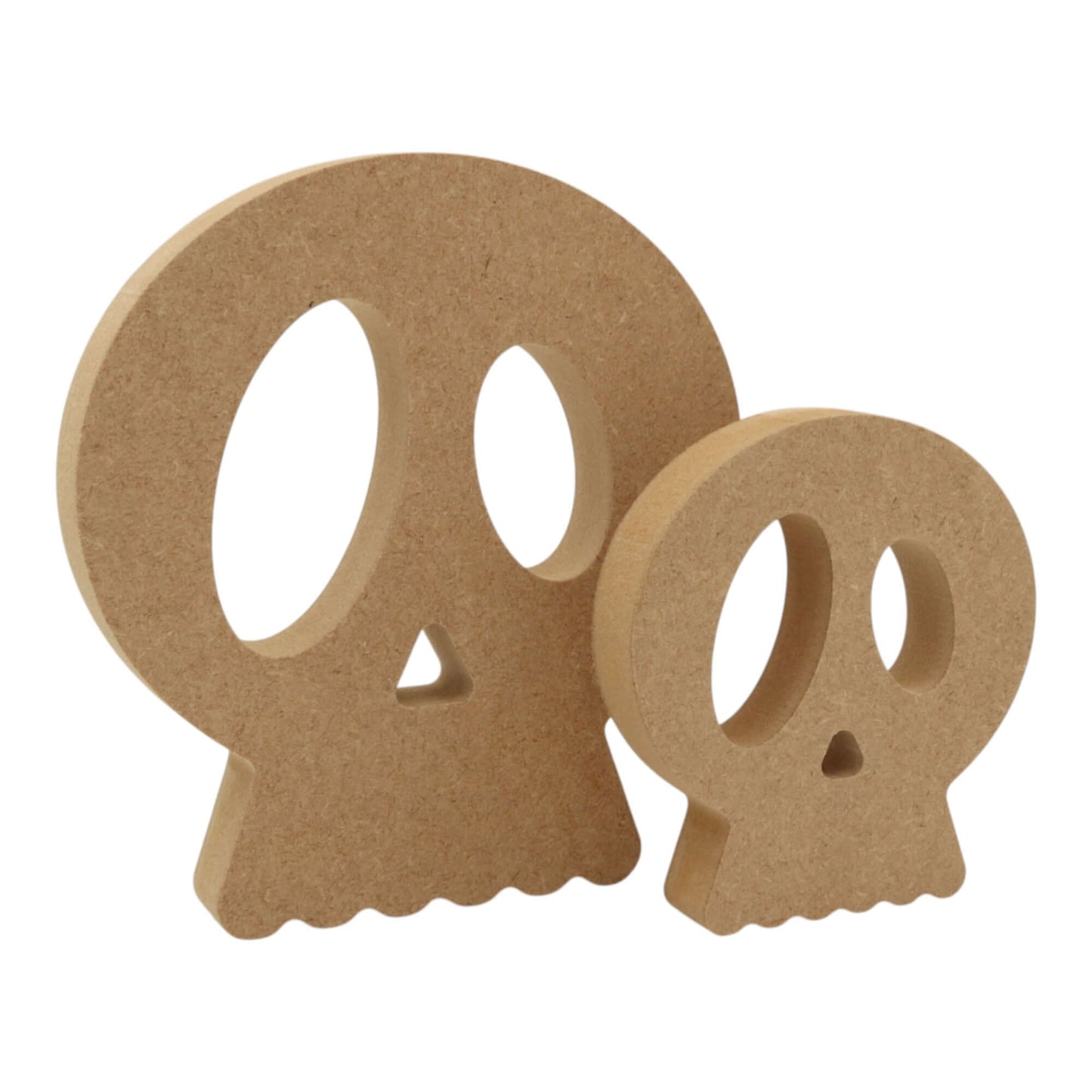 MDF Freestanding Skull (Style 1) made of 18mm MDF, perfect for Halloween crafts and decorations.