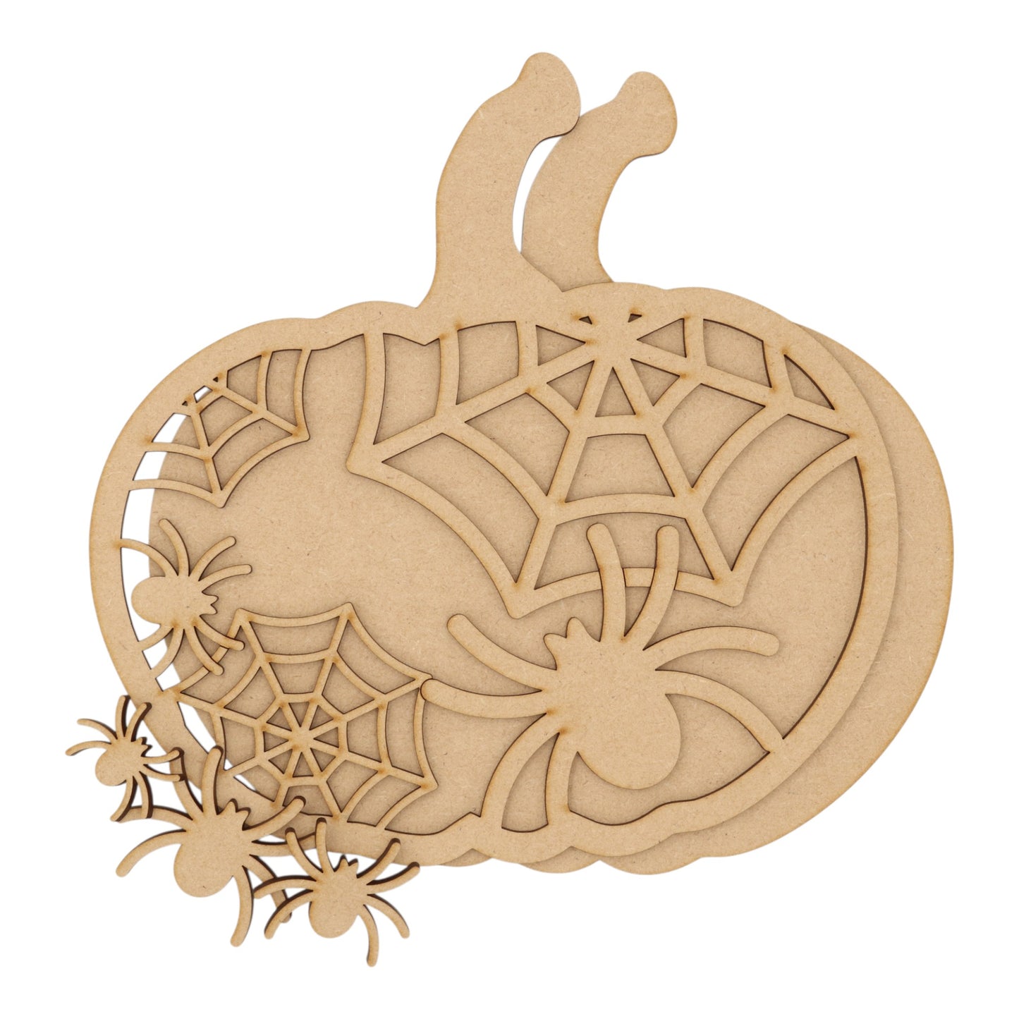 3D Wooden Halloween Spider Web Pumpkin – Layered Decoration