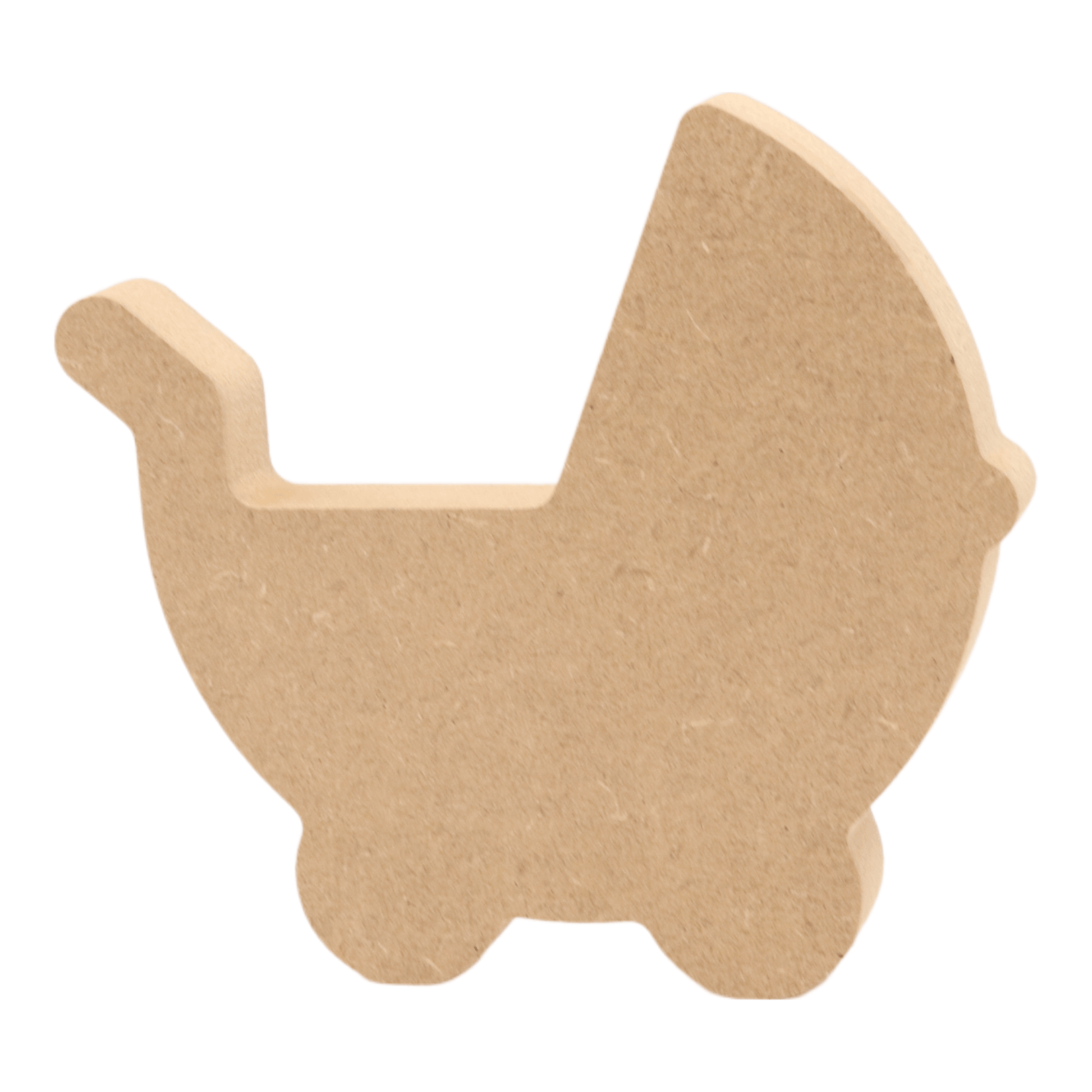 CNC routed freestanding push chair shapes made from MDF, quality craft shapes for DIY projects.