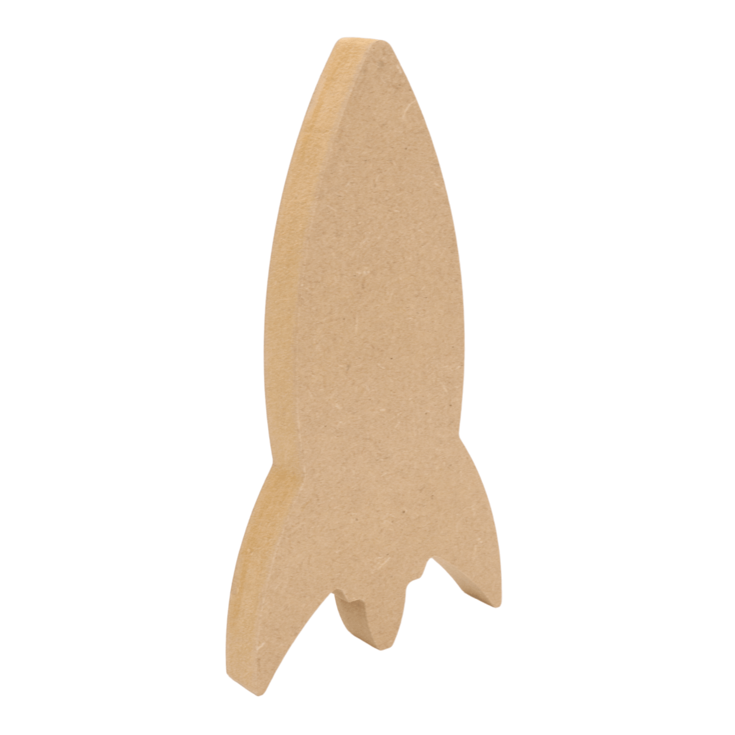 CNC routed freestanding rocket shapes made from MDF, quality craft shapes for DIY projects.