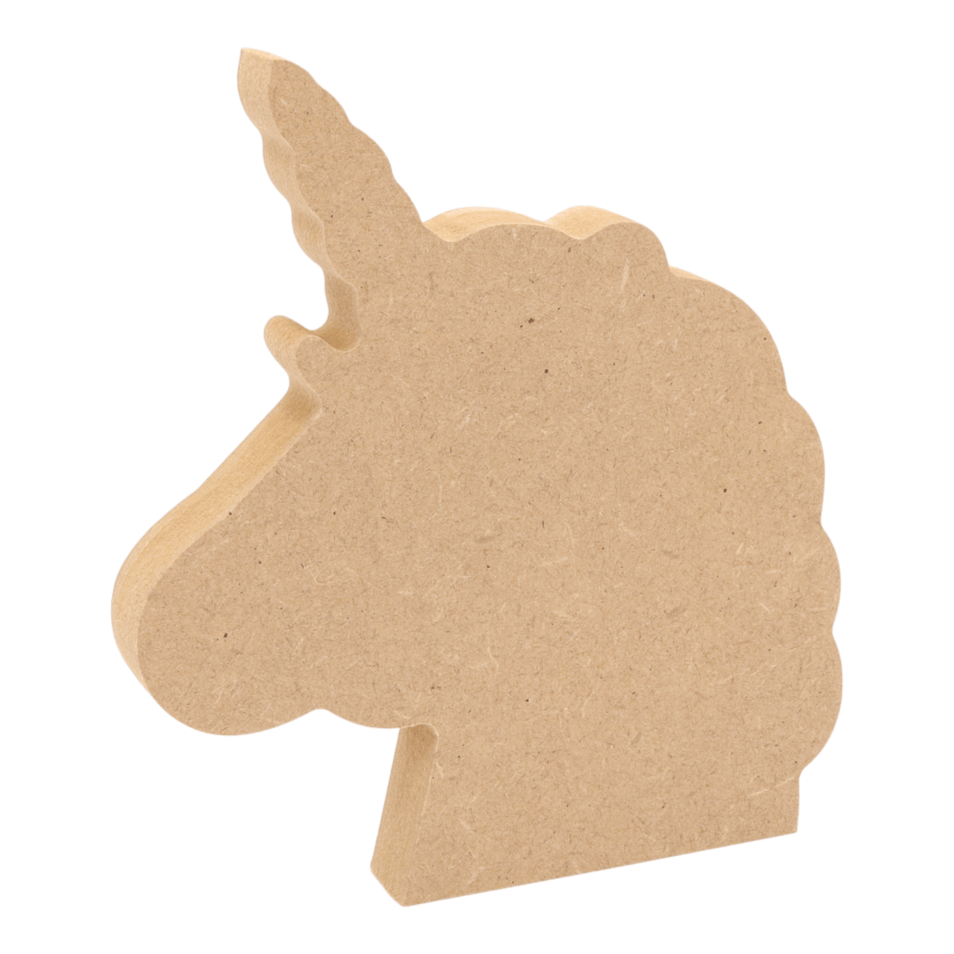 CNC routed freestanding unicorn head shapes made from MDF, quality craft shapes for DIY projects.