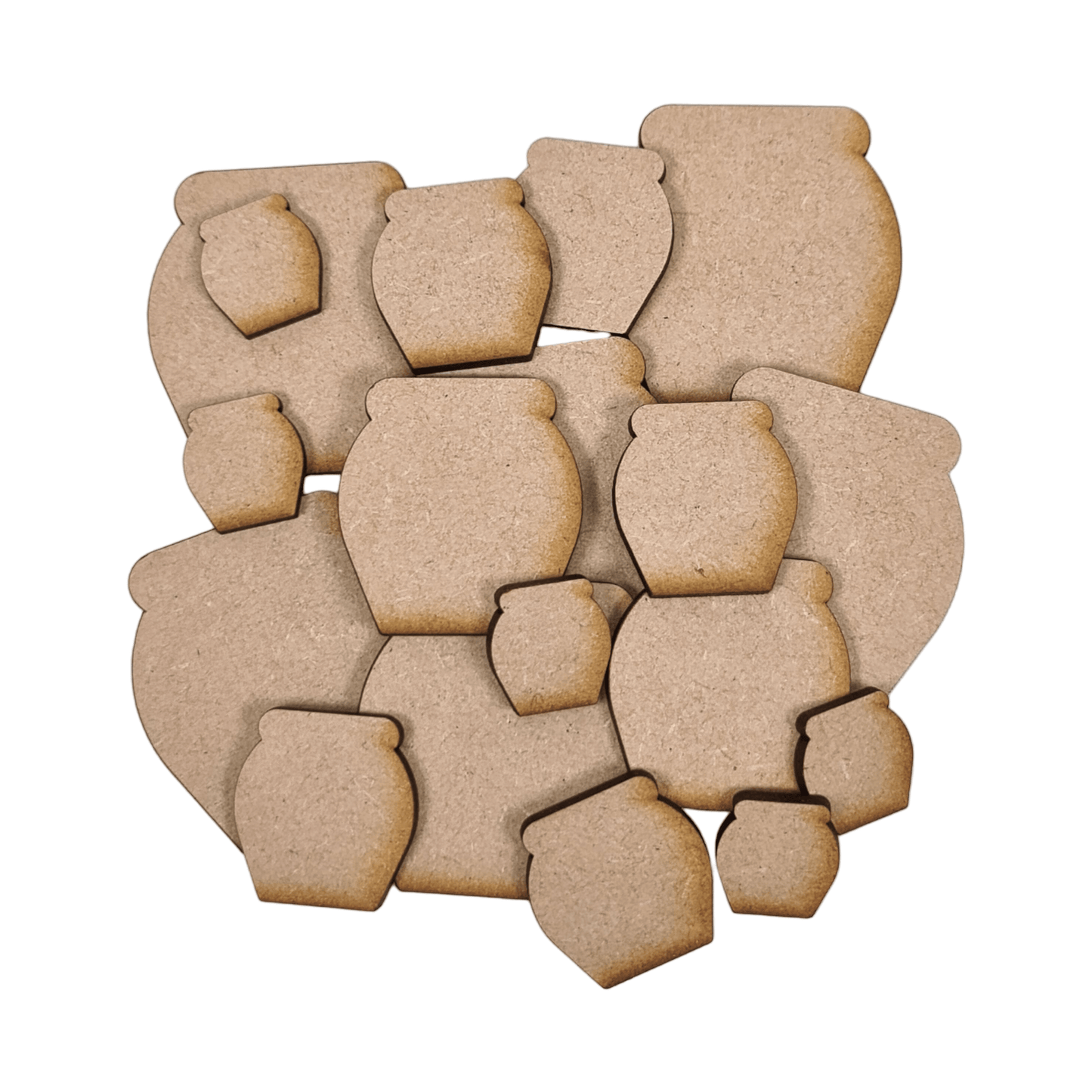 Laser cut MDF plain honey pot craft shapes, 3mm thick, perfect for arts & crafts projects.