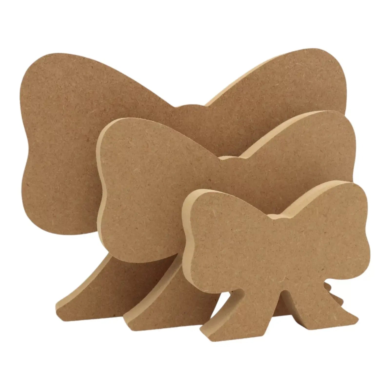 CNC routed freestanding ribbon shapes made from MDF, quality craft shapes for DIY projects.