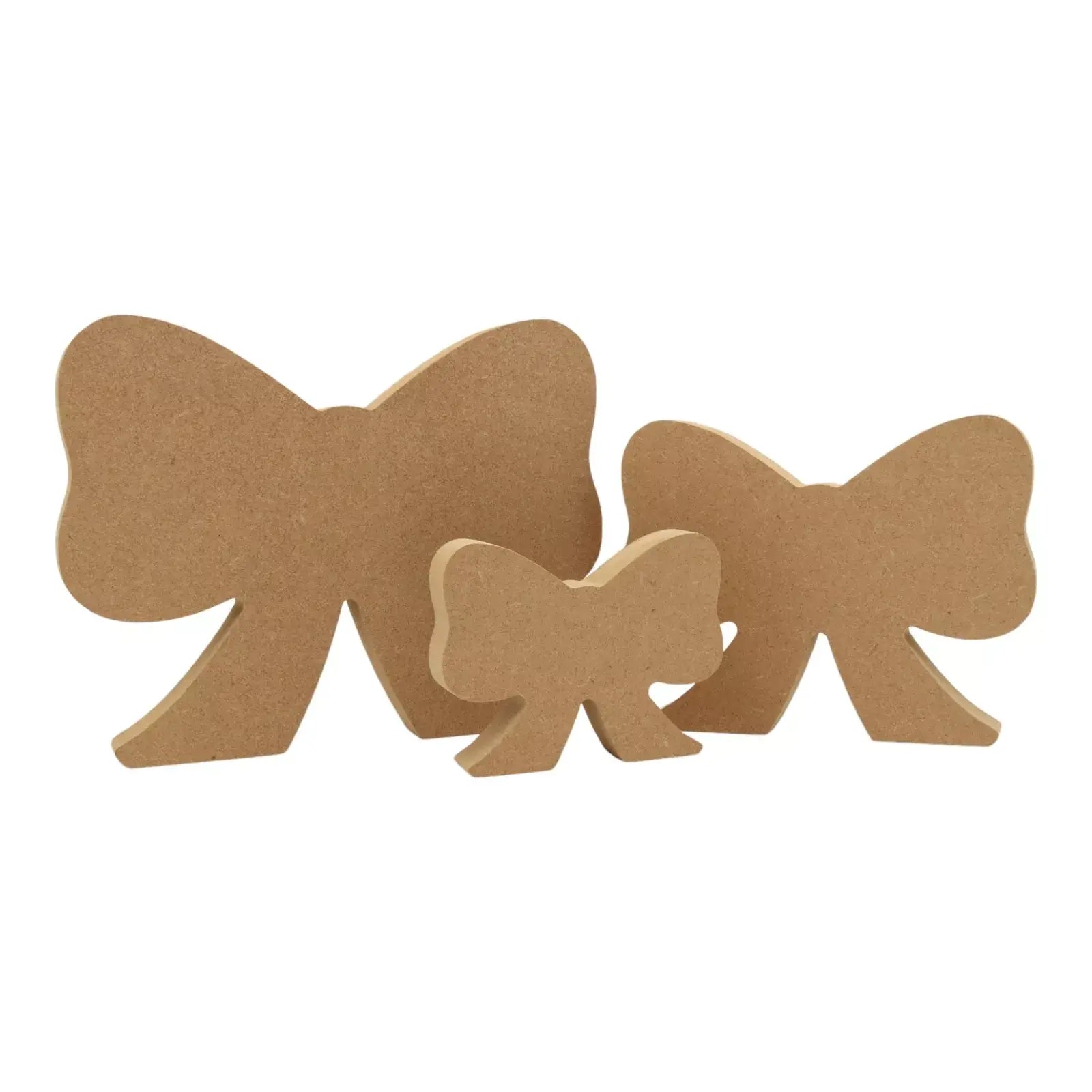 CNC routed freestanding ribbon shapes made from MDF, quality craft shapes for DIY projects.