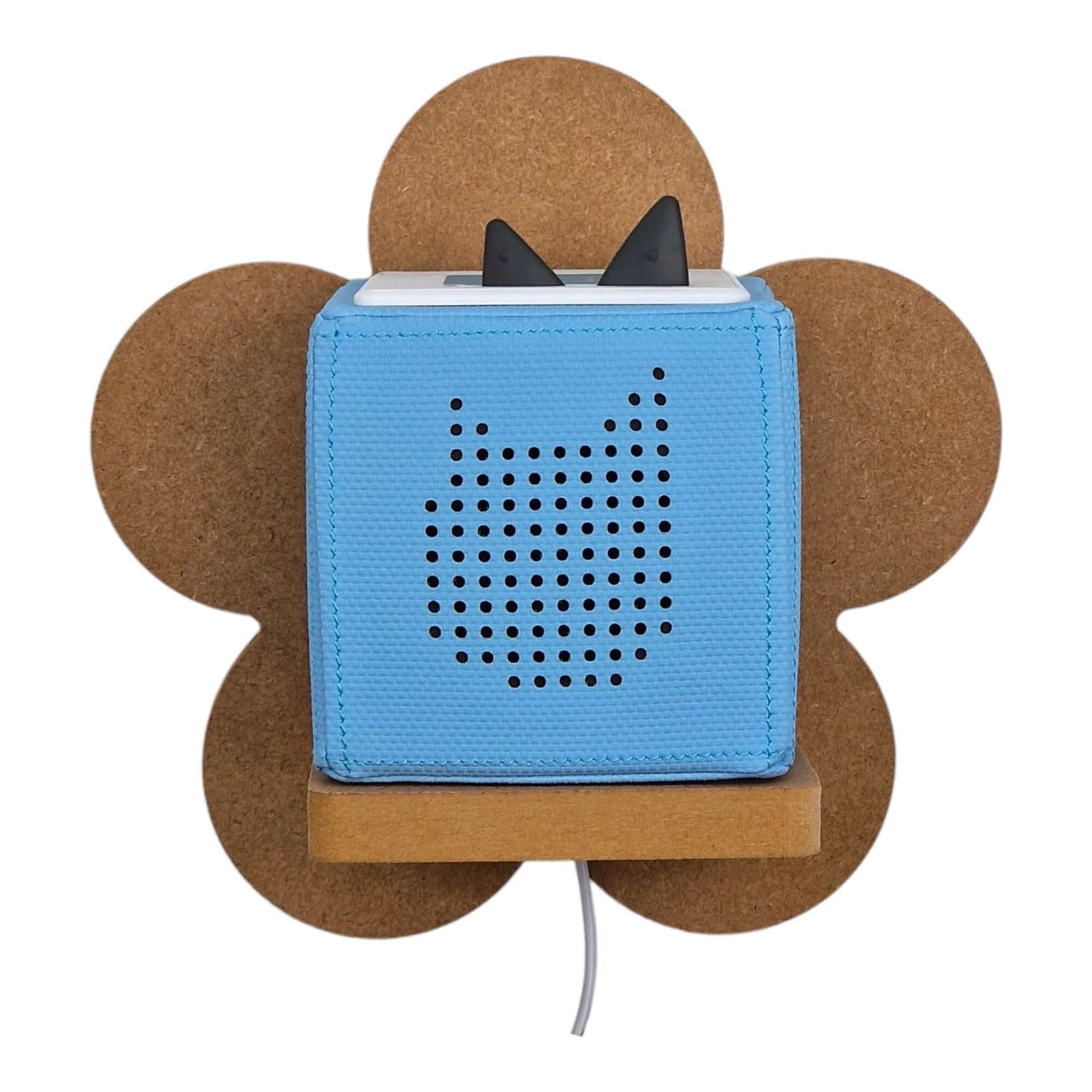 Daisy shaped display shelf for Toniebox, featuring one large MDF bracket for Tonie box storage.