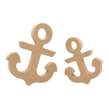 CNC routed freestanding anchor shapes made from MDF, quality craft shapes for DIY projects.